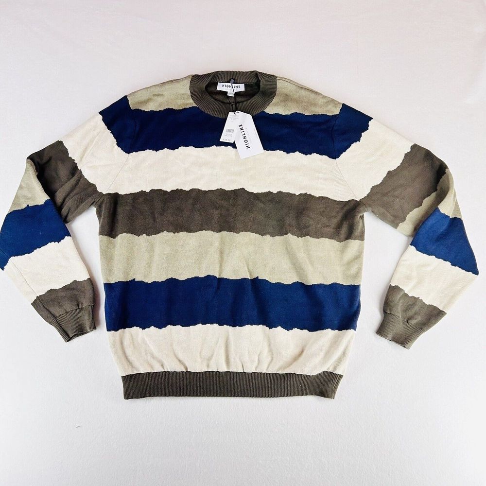 Highline Collective men's sweater Beige Green Blue Nwt Xxl Cl1